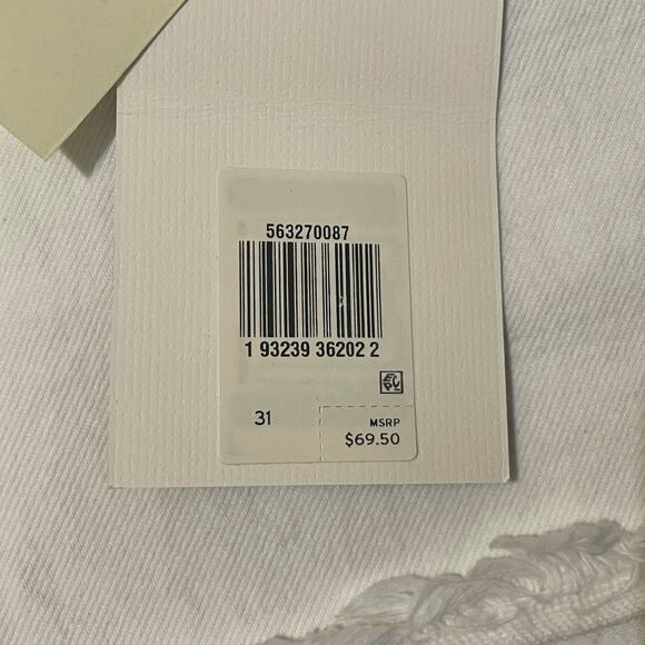 Levi’s 501 Signature Button Fly High Rise Cream Denim Shorts Women's Size 31 - Picture 10 of 14